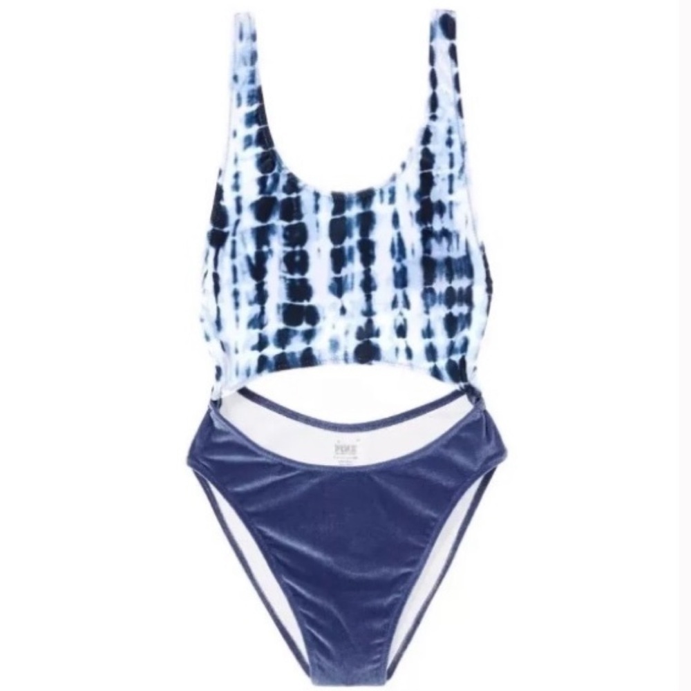 VS PINK velvet cut out one piece Monokini tie dye